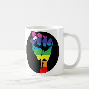 rainbow fists of fury coffee mug