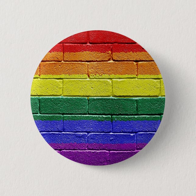 Rainbow flag 2 inch round button (Front)