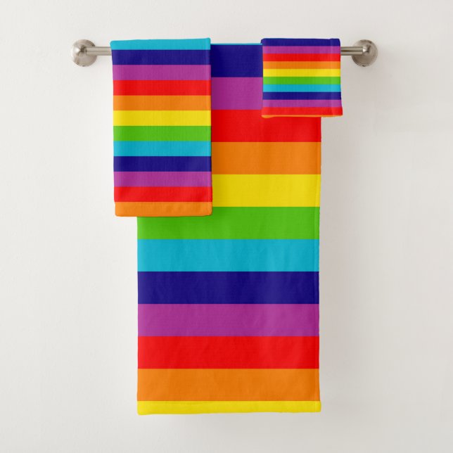 Rainbow Flag  Bath Towel Set (Insitu)
