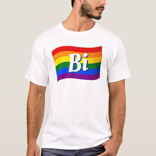 Rainbow Flag Bi Bisexual pride LGBT LGBTQ pride T-Shirt (Front)