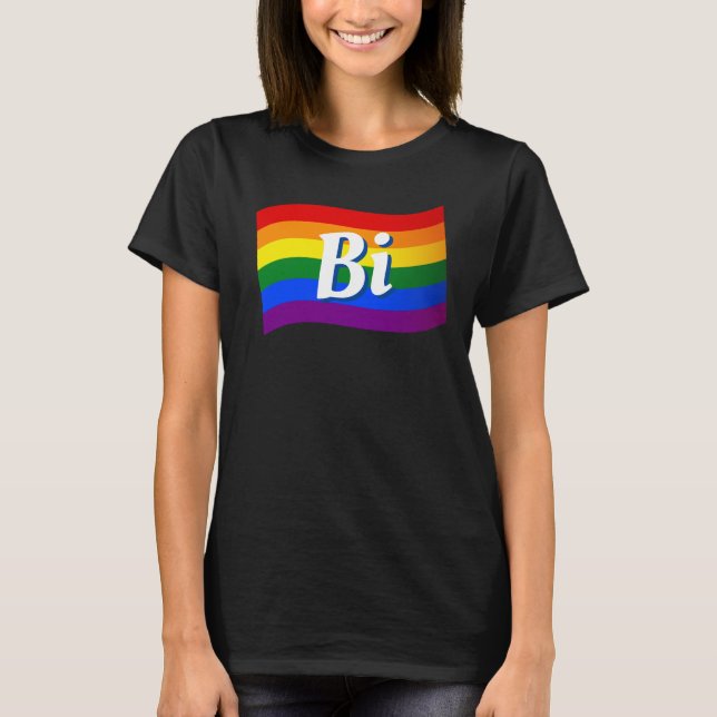 Rainbow Flag Bi Bisexual pride LGBT LGBTQ pride T-Shirt (Front)