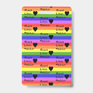 Rainbow Flag Black Lives Matter Text LGBTQ Badge