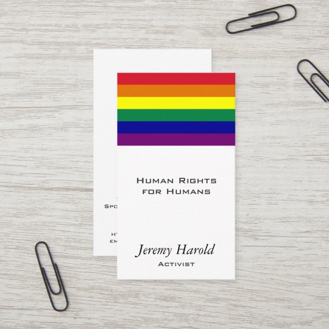 Rainbow Flag Business Card (Front/Back In Situ)