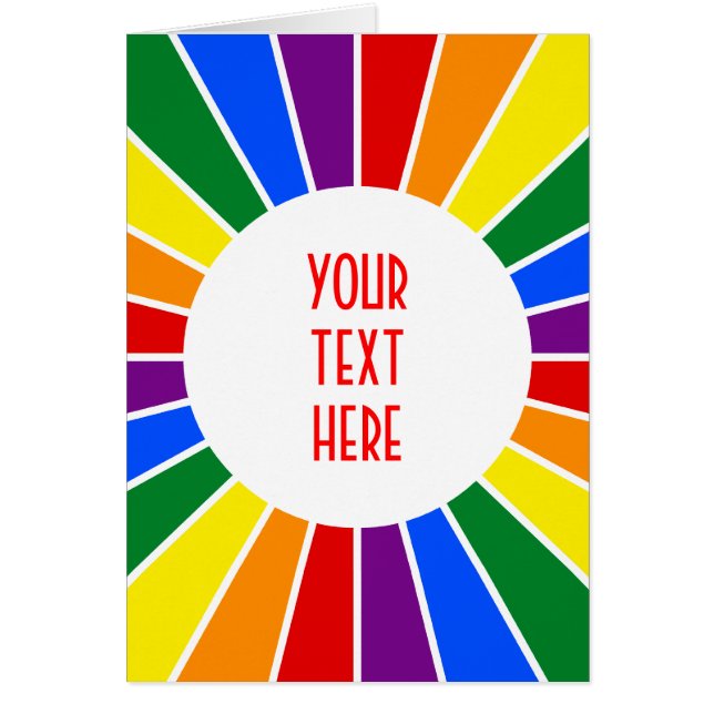 RAINBOW FLAG BUTTON RAYS + your sign or text (Front)