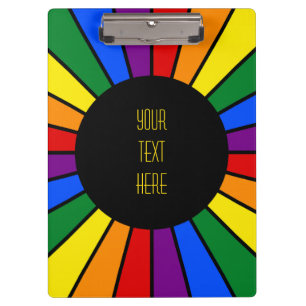RAINBOW FLAG BUTTON RAYS + your sign or text Clipboard
