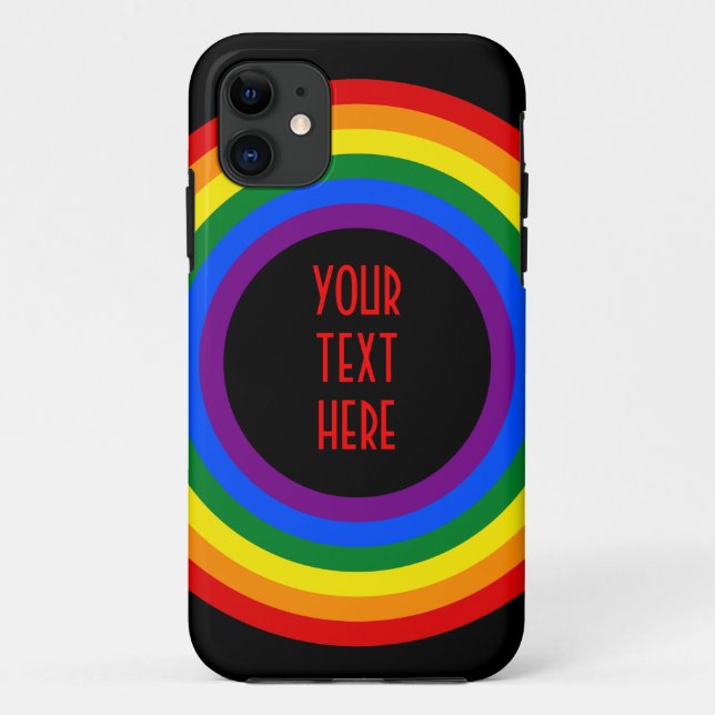 RAINBOW FLAG BUTTON + your sign or text Case-Mate iPhone Case (Back)