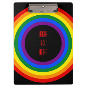 RAINBOW FLAG BUTTON + your sign or text Clipboard