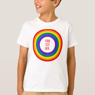 RAINBOW FLAG BUTTON + your sign or text T-Shirt