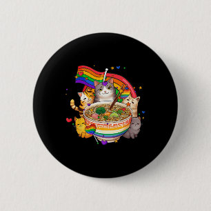 Rainbow Flag Cats Ramen Anime Gay Pride Month Lgbt 2 Inch Round Button