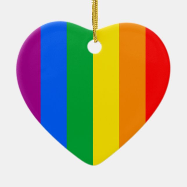 Rainbow Flag Ceramic Ornament (Front)