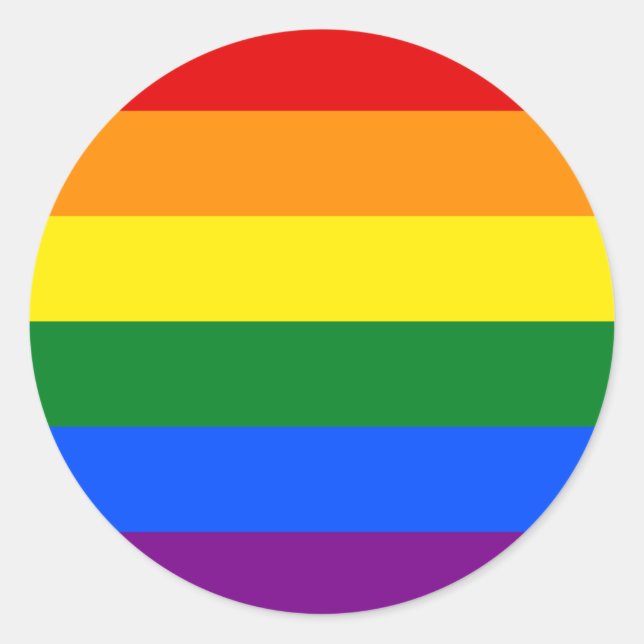 Rainbow flag classic round sticker (Front)