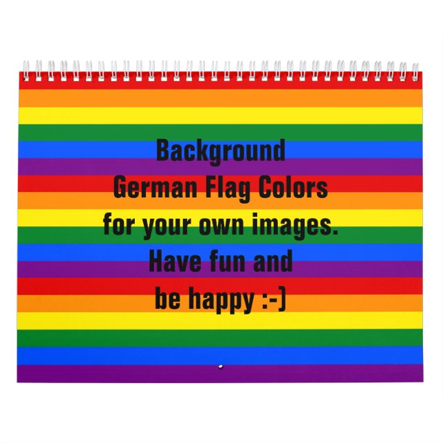 RAINBOW FLAG COLORS CALENDAR for your own images (Cover)