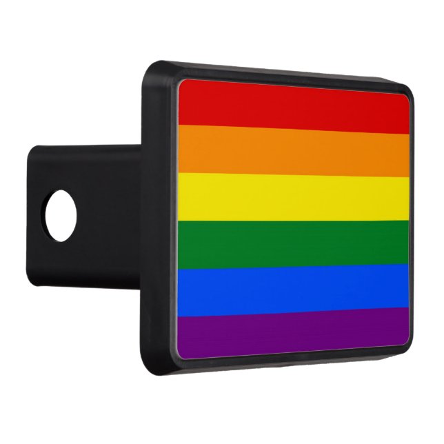 RAINBOW FLAG COLORS TRAILER HITCH COVER (Right)