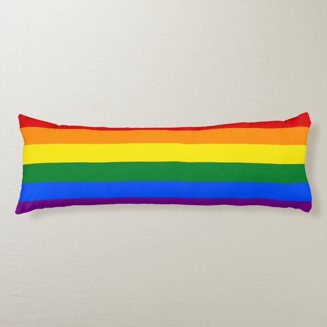 RAINBOW FLAG COLORS + your ideas Body Pillow (Front)