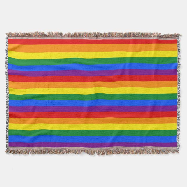 RAINBOW FLAG COLORS + your ideas Throw Blanket (Front)