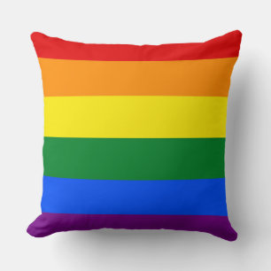 RAINBOW FLAG COLORS + your ideas Throw Pillow