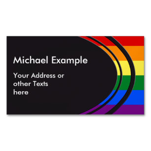 RAINBOW FLAG COLORS + your text & ideas Magnetic Business Card