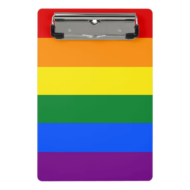 RAINBOW FLAG COLORS + your text & ideas Mini Clipboard (Front)