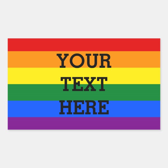 RAINBOW FLAG COLORS + your text Sticker (Front)