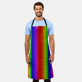 Rainbow Flag Colours Gay Plaid Design GLBTQ Apron (Worn)