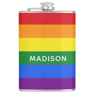 Rainbow Flag custom name flask