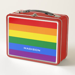 Rainbow Flag custom name lunch boxes