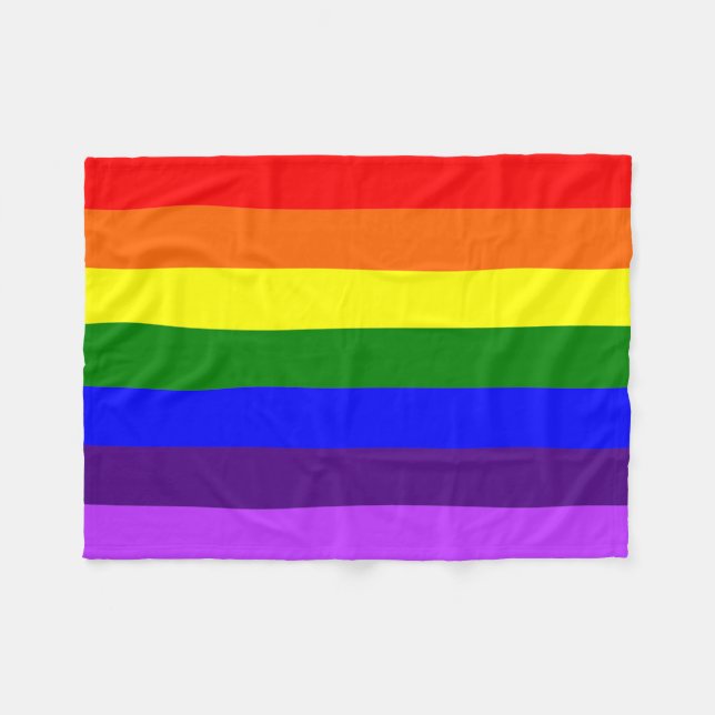 Rainbow Flag Fleece Blanket (Front (Horizontal))