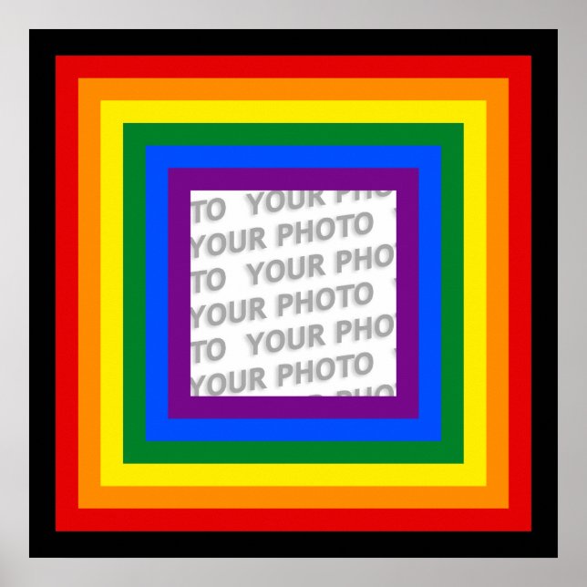 RAINBOW FLAG FRAME + your sign or image (Front)
