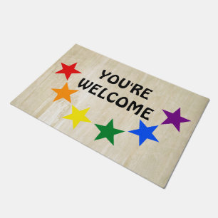 RAINBOW FLAG GARLAND STARS I + your ideas Doormat