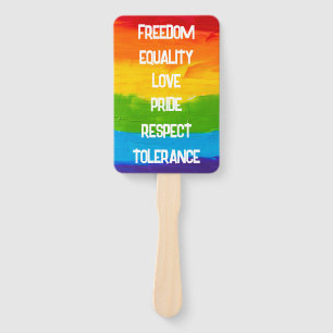 Rainbow Flag Gay Lesbian LGBT Hand Fan