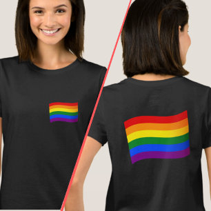 Rainbow Flag Gay Pride LGBT LGBTQ front/back T-Shirt