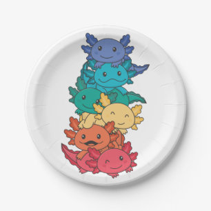 Rainbow Flag Gay Pride Lgbtq Axolotl Paper Plates