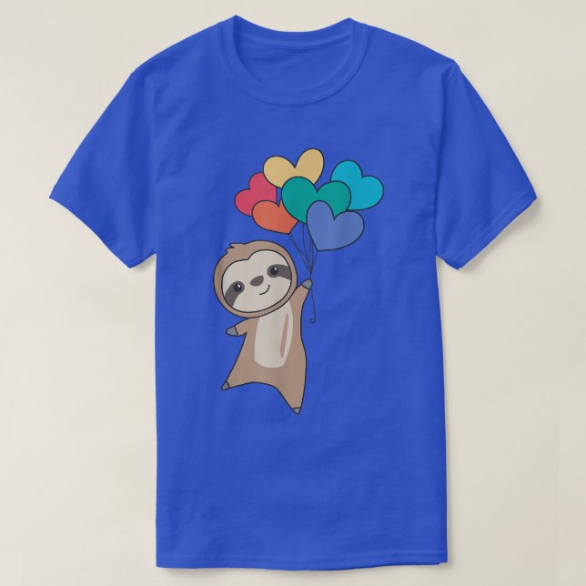 Rainbow Flag Gay Pride Lgbtq Hearts Sloth  T-Shirt (Design Front)