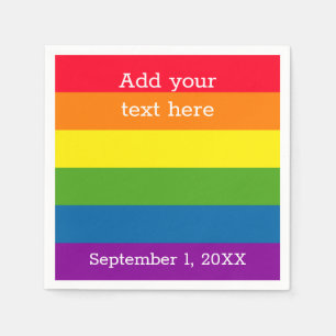 Rainbow Flag   Gay Pride   Personalized Napkin