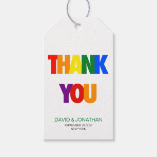 Rainbow Flag Gay Wedding Thank You Favour Tags