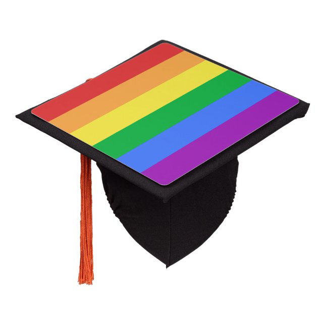 Rainbow Flag Graduation Cap Topper (Angled)