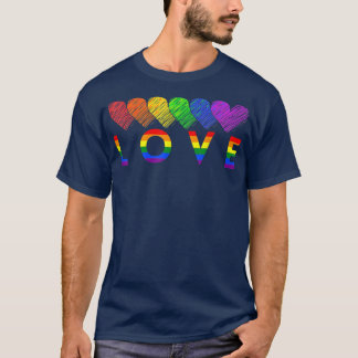 Rainbow Flag Heart Queer Pride Month Gift LGBT  T-Shirt