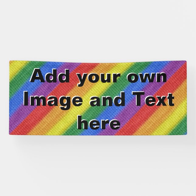 Rainbow Flag knitting Stripes seamless pattern Banner (Horizontal)