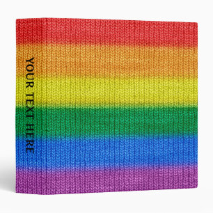 Rainbow Flag knitting Stripes seamless pattern Binder