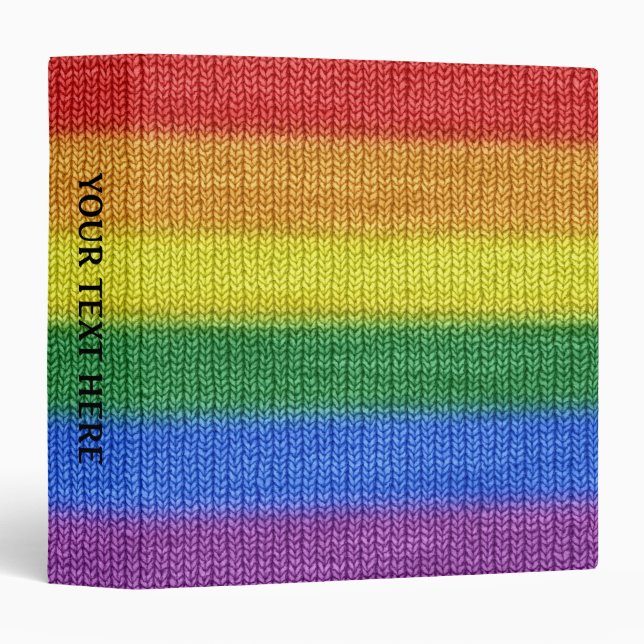 Rainbow Flag knitting Stripes seamless pattern Binder (Front/Spine)