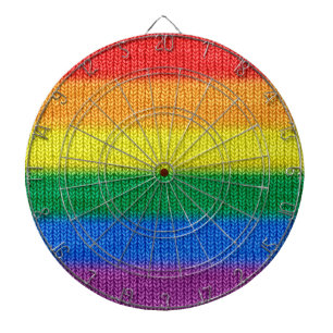 Rainbow Flag knitting Stripes seamless pattern Dartboard