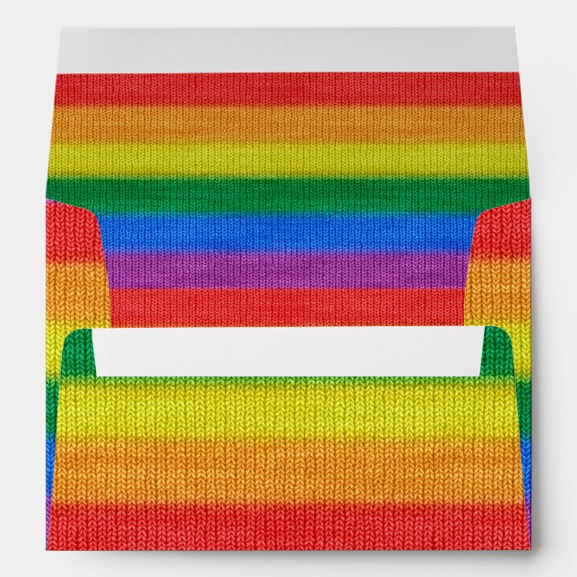 Rainbow Flag knitting Stripes seamless pattern Envelopes (Back (Bottom))