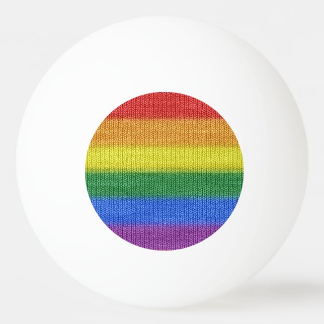 Rainbow Flag knitting Stripes seamless pattern Ping Pong Ball (Front)
