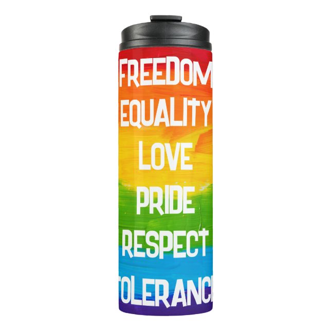 Rainbow Flag LGBT Thermal Tumbler – Pride Travel  (Front)