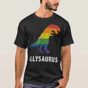 Rainbow Flag Lgbtq Gay Pride Dinosaur Rex Allysaur T-Shirt