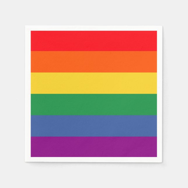 Rainbow flag lgbtq simple design napkin (Front)