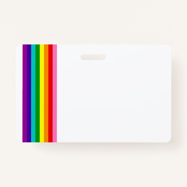 Rainbow Flag LGBTQIA Gay Pride Horizontal Badge (Front)