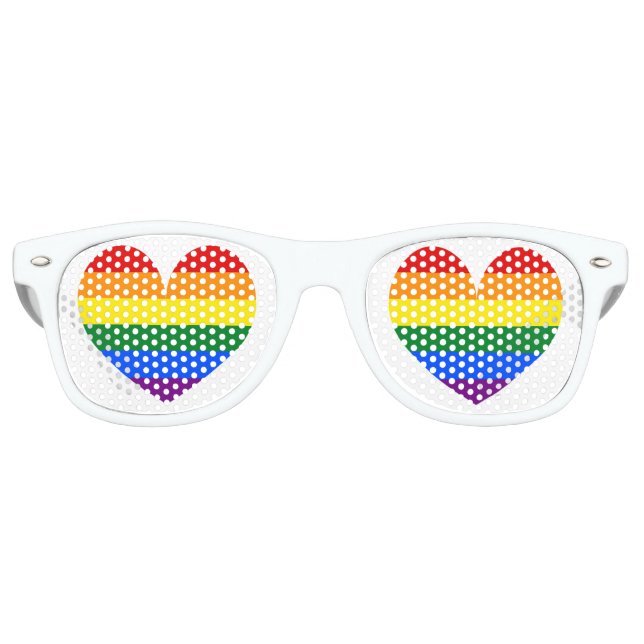 Rainbow flag love heart symbol party shades (Front)