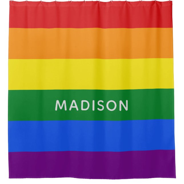 Rainbow Flag nom personnalisé rideau de douche (Devant)