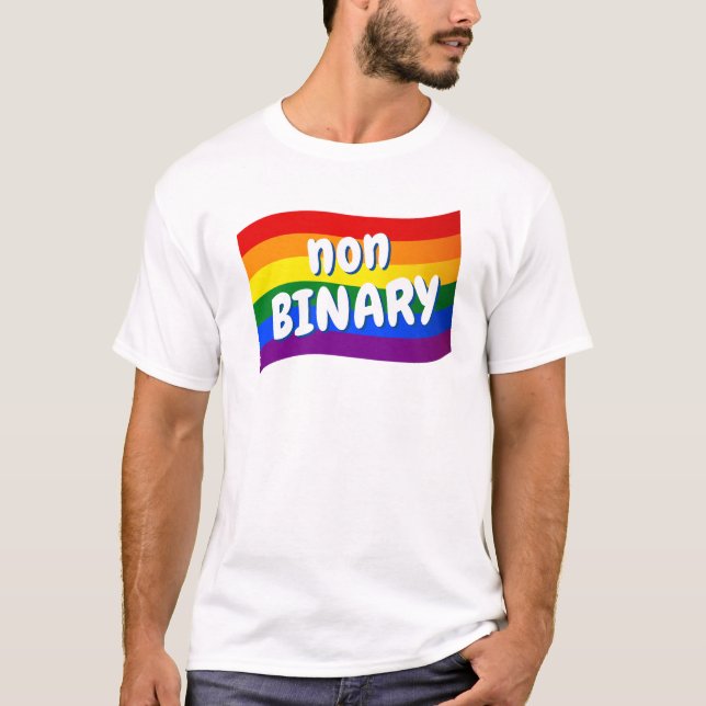 Rainbow Flag Nonbinary non-binary LGBT LGBTQ pride T-Shirt (Front)